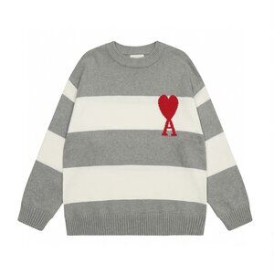 👑👑Ami gray striped sweater